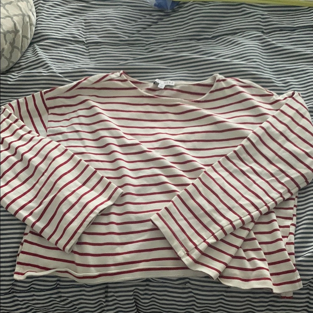 Striped Red and White Women's Top